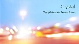  Presentation with motion - Beautiful presentation theme featuring abstract image of car lights backdrop and a light blue colored foreground