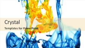  Presentation with ink - Amazing presentation design having dye pollution - abstract image of colorful ink backdrop and a yellow colored foreground