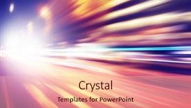  Presentation with motion graphics art abstract - PPT theme with abstract image of night lights background and a lemonade colored foreground