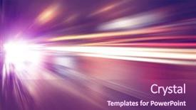  Presentation with night city - Presentation theme consisting of abstract image of night lights background and a violet colored foreground