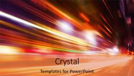  Presentation with night city - Presentation design consisting of abstract image of night traffic background and a coral colored foreground