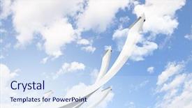  Presentation with arrows - PPT layouts with abstract image with white arrows background and a sky blue colored foreground