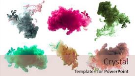  Presentation with ink blot - PPT theme consisting of abstract-ink-color-smoke-blot background and a  colored foreground
