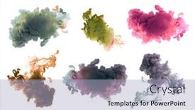  Presentation with ink blot - Presentation theme having abstract-ink-color-smoke-blot background and a light blue colored foreground