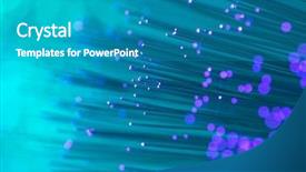  Presentation with abstract blue technology - PPT theme having abstract internet technology fiber optic background and a teal colored foreground