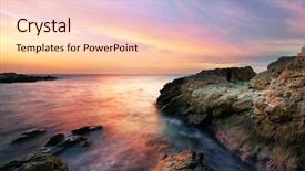  Presentation with beautiful nature - Amazing theme having abstract landscape - beautiful seascape natural composition backdrop and a lemonade colored foreground