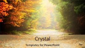  Presentation with forest - Beautiful PPT theme featuring abstract landscape - forest autumn colors backdrop and a yellow colored foreground