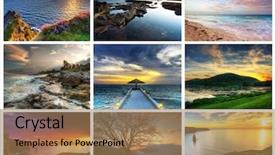  Presentation with perfect - PPT theme enhanced with abstract landscape - perfect sunsets compilation background and a  colored foreground