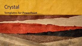  Presentation with desolate cracked earth landscape - Audience pleasing PPT theme consisting of abstract landscape in earth tones backdrop and a gold colored foreground