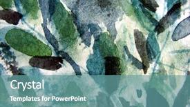  Presentation with abstract watercolor - Cool new theme with abstract leaf watercolor backdrop and a seafoam green colored foreground
