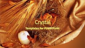  Presentation with abstract light brown - PPT layouts consisting of abstract light brown - autumn wheat background with leaves background and a tawny brown colored foreground