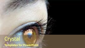 Presentation with eye - PPT layouts with abstract light brown - beautiful eye macro with black background and a violet colored foreground