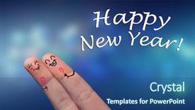  Presentation with colorful finger painted hands - Theme consisting of abstract lights and painted smiley background and a ocean colored foreground