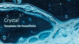  Presentation with blue abstract - Slide set featuring abstract-liquid-soap-bubbles-blue background and a ocean colored foreground