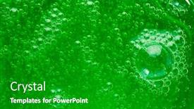  Presentation with abstract green - Colorful presentation theme enhanced with abstract-liquid-soap-bubbles-green backdrop and a shamrock green colored foreground