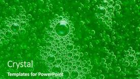  Presentation with green abstract - Amazing presentation theme having abstract-liquid-soap-bubbles-green backdrop and a forest green colored foreground