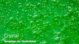  Presentation with green abstract - Presentation design with abstract-liquid-soap-bubbles-green background and a shamrock green colored foreground