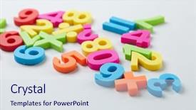  Presentation with abstract numbers - Slide set with abstract mathematics - color numbers background and a sky blue colored foreground