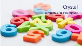  Presentation with abstract numbers - Presentation design enhanced with abstract mathematics - color numbers background and a  colored foreground
