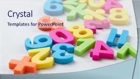  Presentation with abstract numbers - Cool new PPT layouts with abstract mathematics - color numbers backdrop and a sky blue colored foreground