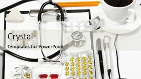  Presentation with abstract medical - Beautiful slide deck featuring abstract medical concept background backdrop and a lemonade colored foreground