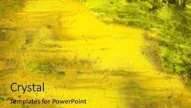  Presentation with abstract watercolor - Cool new PPT theme with abstract mixed media watercolor yellow backdrop and a gold colored foreground