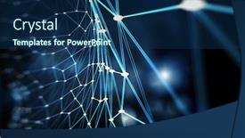  Presentation with science abstract - Cool new PPT theme with abstract network graph science background backdrop and a ocean colored foreground