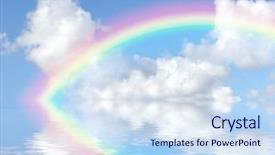  Presentation with sky rainbow - Beautiful PPT layouts featuring abstract of a blue sky backdrop and a sky blue colored foreground