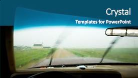  Presentation with driving - Slide set with abstract of a truck driving background and a teal colored foreground