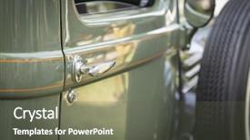  Presentation with vintage car - Presentation design featuring abstract of beautiful vintage car background and a gray colored foreground