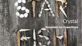  Presentation with rustic wood - PPT theme enhanced with abstract-of-driftwood-seashells-pebbles background and a gray colored foreground