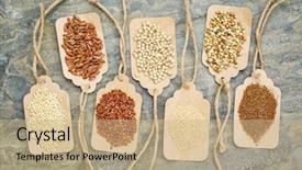  Presentation with rice grains - Audience pleasing slide deck consisting of abstract of healthy gluten free backdrop and a coral colored foreground