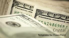  Presentation with bills - Amazing slide set having abstract-of-one-hundred-dollar backdrop and a mint green colored foreground