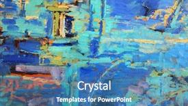  Presentation with abstract art - Theme consisting of abstract oil painting with predominant background and a teal colored foreground