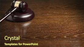  Presentation with court gavel - Presentation theme consisting of abstract on table with room background and a tawny brown colored foreground