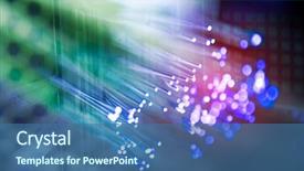  Presentation with fibers - Cool new PPT theme with abstract optical fibers on keyboard backdrop and a ocean colored foreground