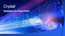  Presentation with optical - Slide set having abstract optical fibers background and a navy blue colored foreground