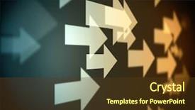  Presentation with yellow beige light brown travertine - Cool new PPT theme with abstract orange - background of multiple beige arrows backdrop and a tawny brown colored foreground