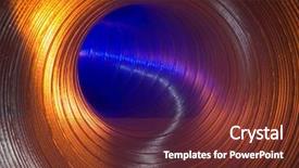  Presentation with pipe - Presentation theme having abstract orange - pipe - view from within background and a tawny brown colored foreground
