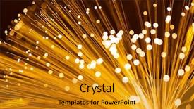  Presentation with fiber optics - Slides having abstract orange - yellow fiber optics cable background and a gold colored foreground
