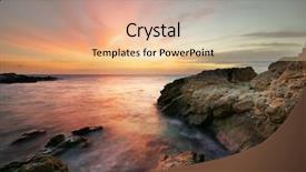  Presentation with beautiful nature - Amazing PPT theme having abstract organge blue - beautiful seascape natural composition backdrop and a lemonade colored foreground