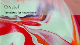  Presentation with fluid - Beautiful PPT theme featuring abstract-paint-background-color-mix backdrop and a soft green colored foreground