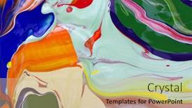  Presentation with paint art - PPT theme enhanced with abstract-paint-background-color-mix background and a soft green colored foreground