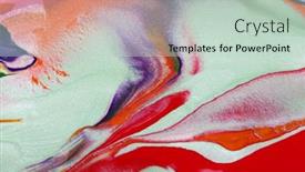  Presentation with paint art - PPT layouts having abstract-paint-background-color-mix background and a soft green colored foreground