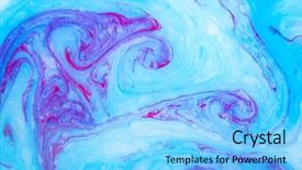  Presentation with psychedelic - Colorful slides enhanced with abstract paint ink psychedelic background backdrop and a light blue colored foreground