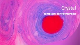 Presentation with psychedelic - Presentation theme consisting of abstract paint ink psychedelic background background and a purple colored foreground