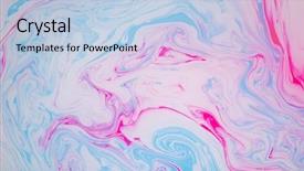  Presentation with psychedelic - Presentation theme consisting of abstract paint ink psychedelic background background and a light blue colored foreground