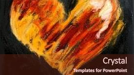  Presentation with orange abstract - Presentation theme consisting of abstract painted colorful valentine heart background and a  colored foreground