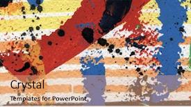  Presentation with watercolour - Beautiful presentation theme featuring abstract painting close up acrylic backdrop and a coral colored foreground