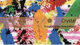  Presentation with watercolour - Theme consisting of abstract painting close up acrylic background and a yellow colored foreground